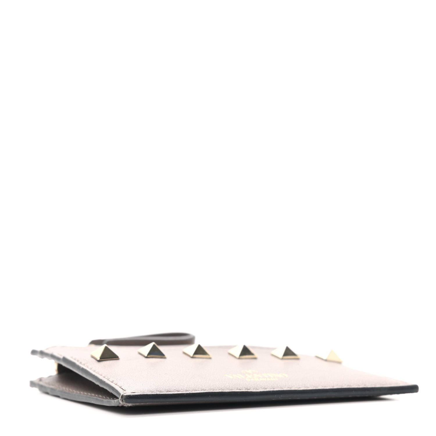 Valentino Garavani Vitello Rockstud Card Holder With Zipper Poudre 4 of 6