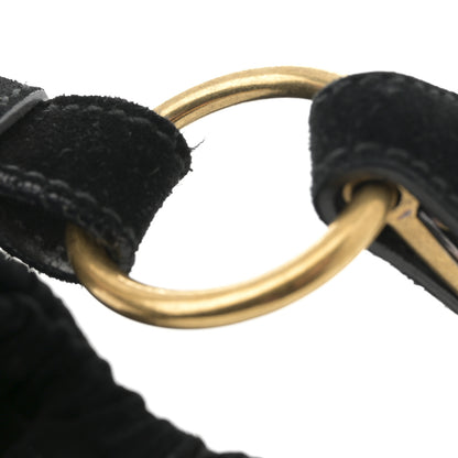 Saint Laurent Suede Horn Stitched Mombasa Hobo Black 13 of 14