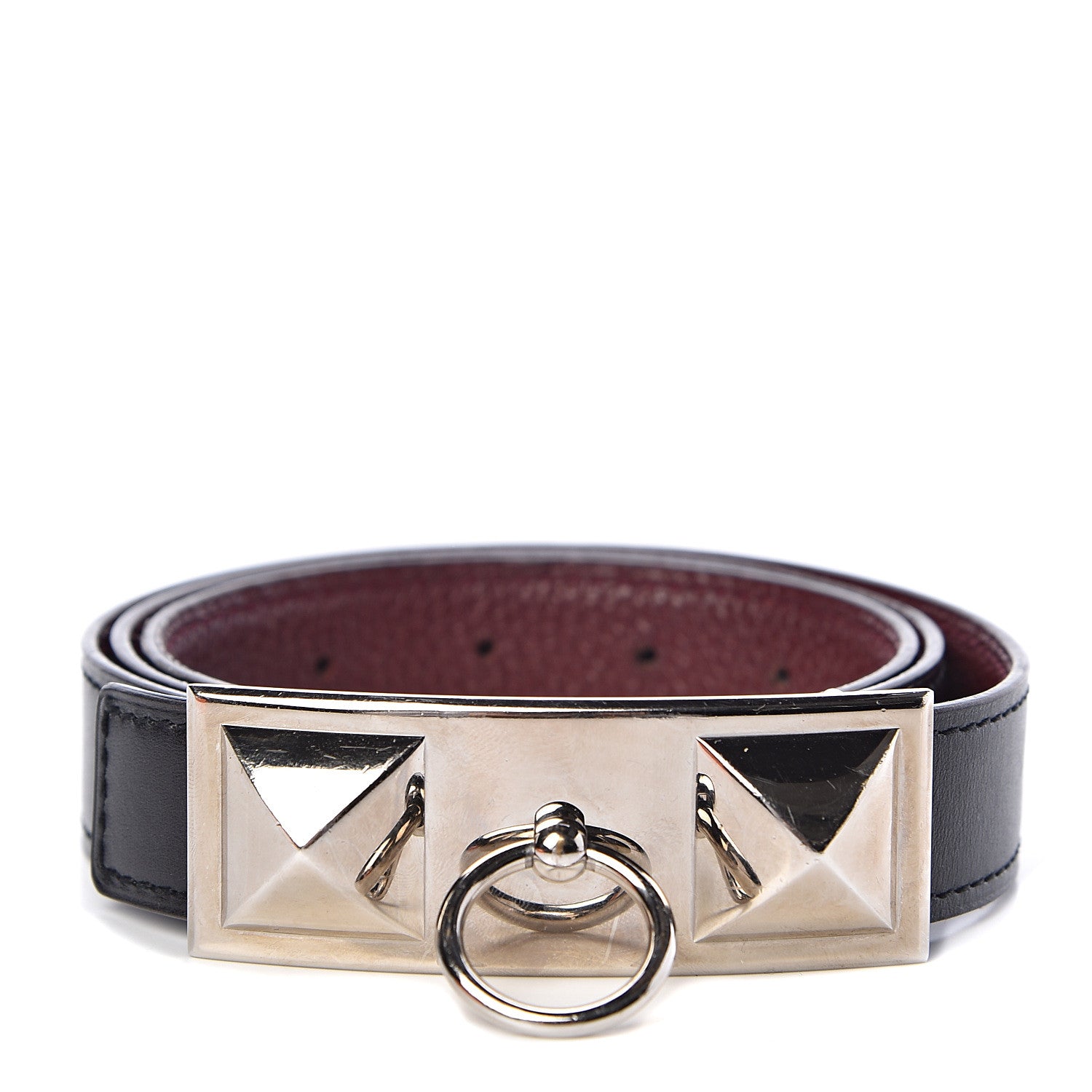 Hermes Box Togo 24mm Sydney Belt 85 Black Rouge H 2 of 7