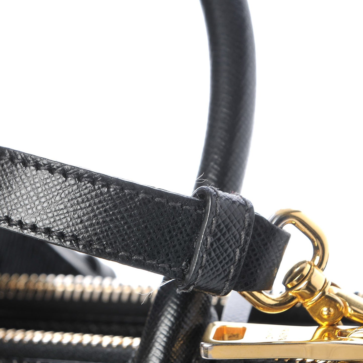 Saffiano Small Galleria Double Zip Tote Black