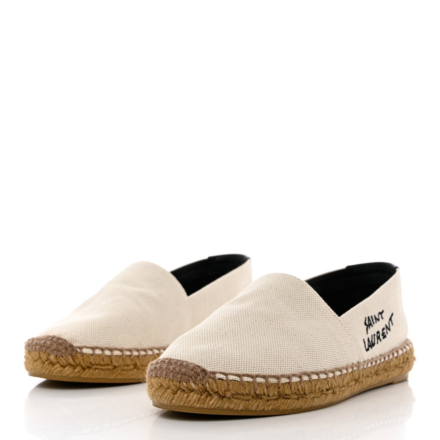 Canvas Nappa Elba Light Logo Embroidered Espadrilles 36 Panna