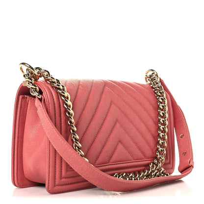 Chanel Caviar Chevron Quilted Medium Boy Flap Pink 3 of 10