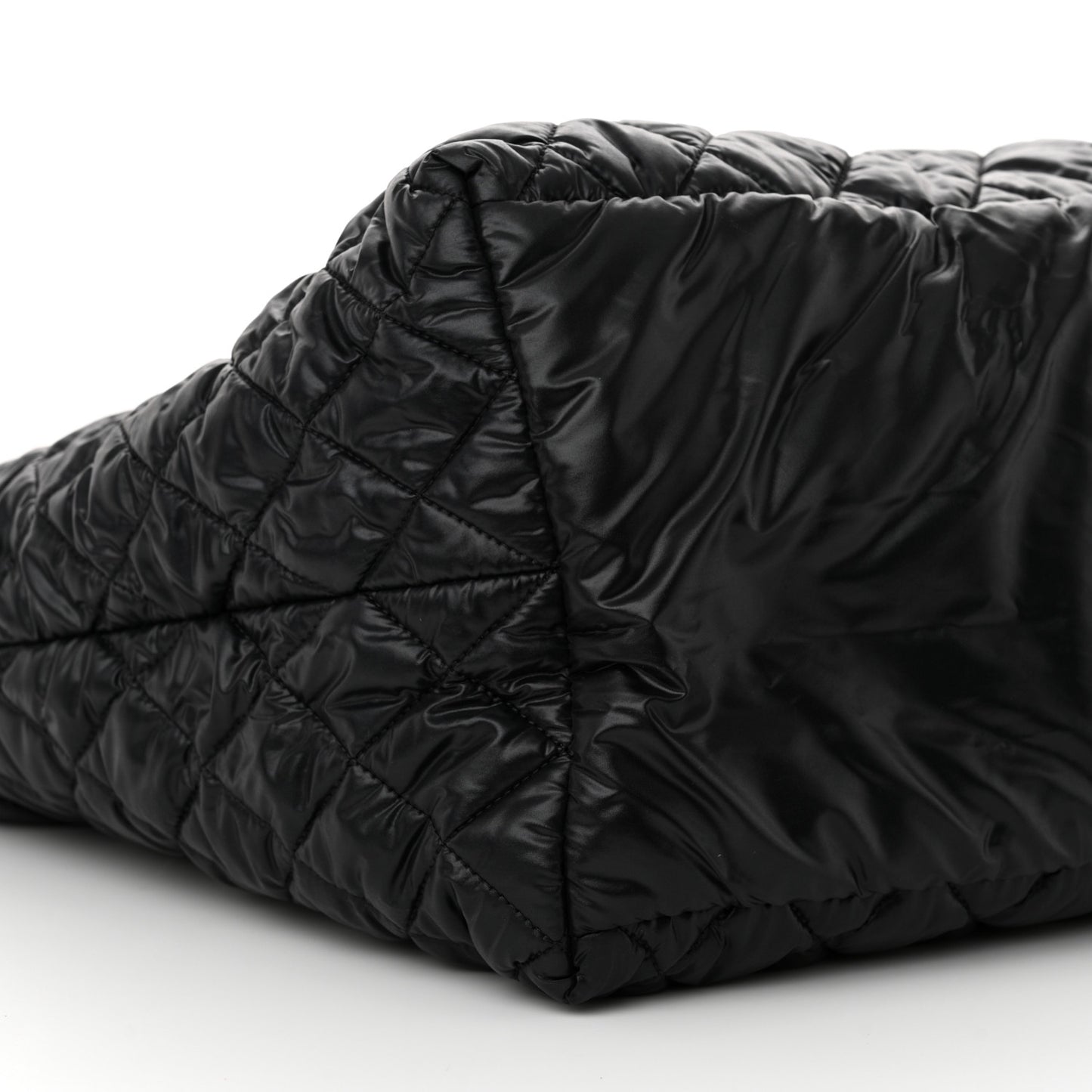 Nylon Quilted Large Coco Cocoon Tote Black