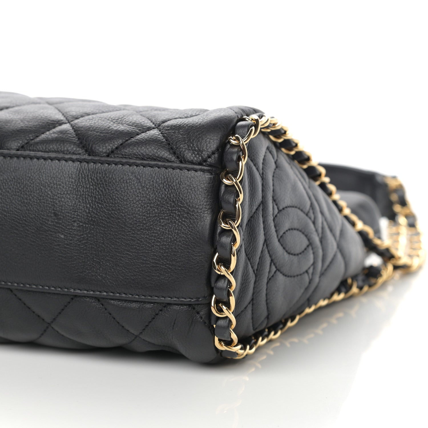 Chanel Calfskin Quilted Medium Chain Me Hobo Black 10 of 11