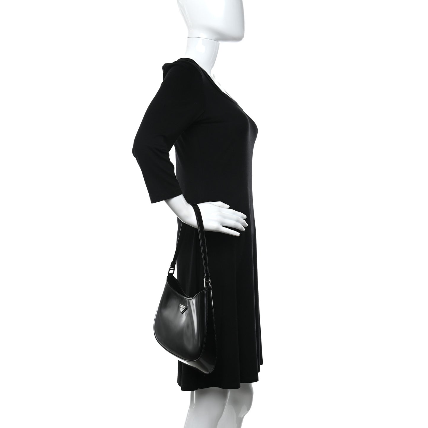 Spazzolato Maxi Cleo Adjustable Strap Shoulder Bag Black
