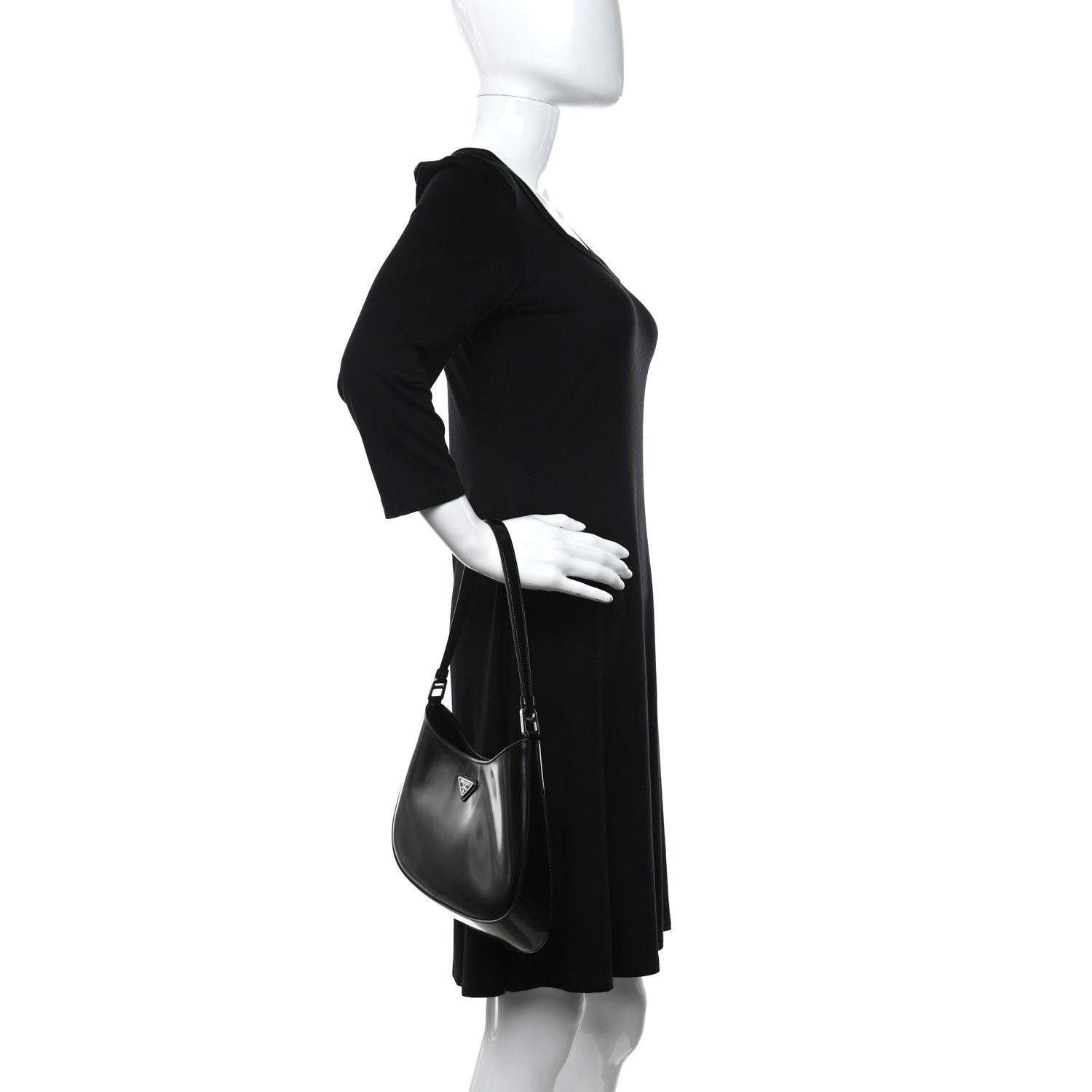 Prada Spazzolato Maxi Cleo Adjustable Strap Shoulder Bag Black 2 of 10