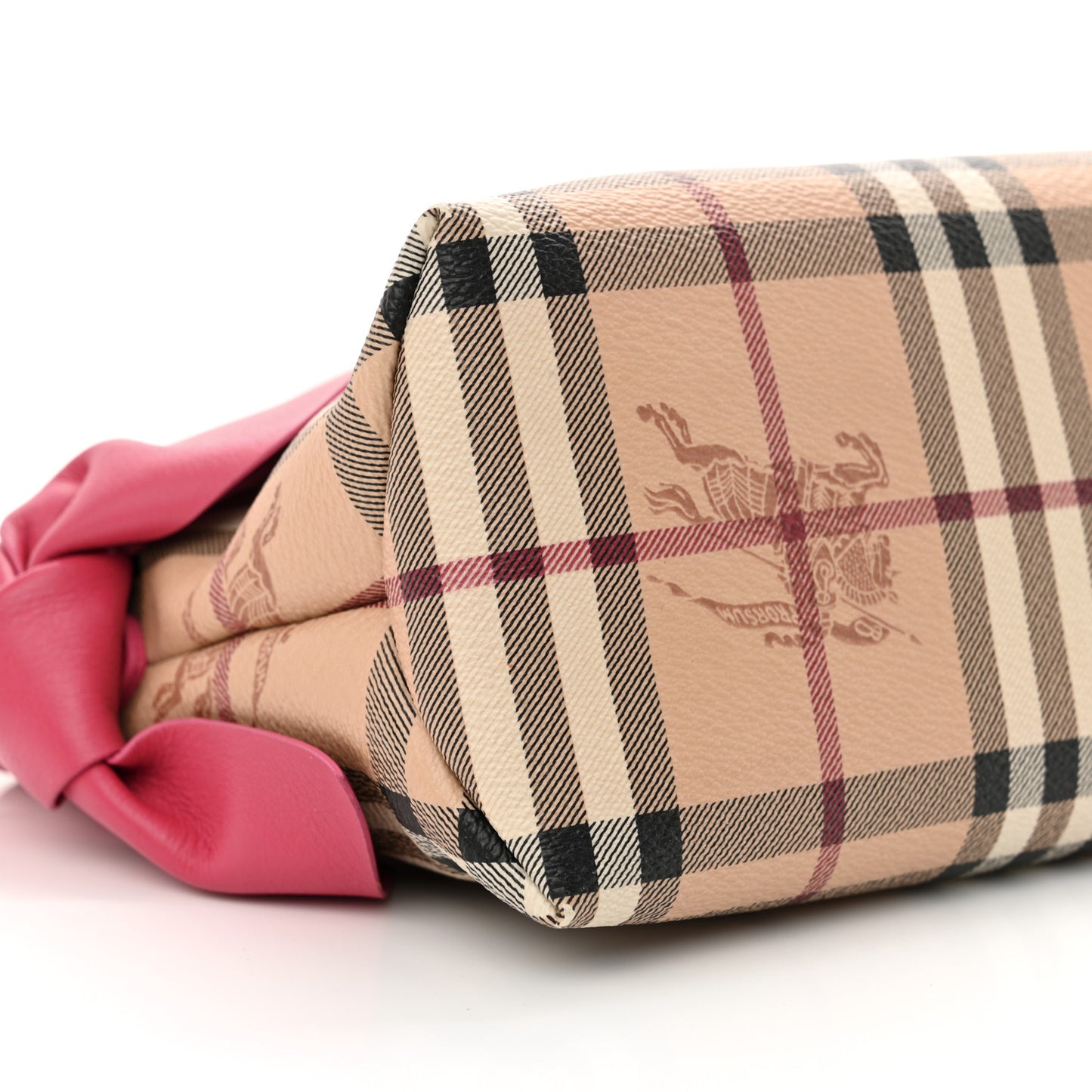 Haymarket Check Bow Tie Crossbody Bag Pink