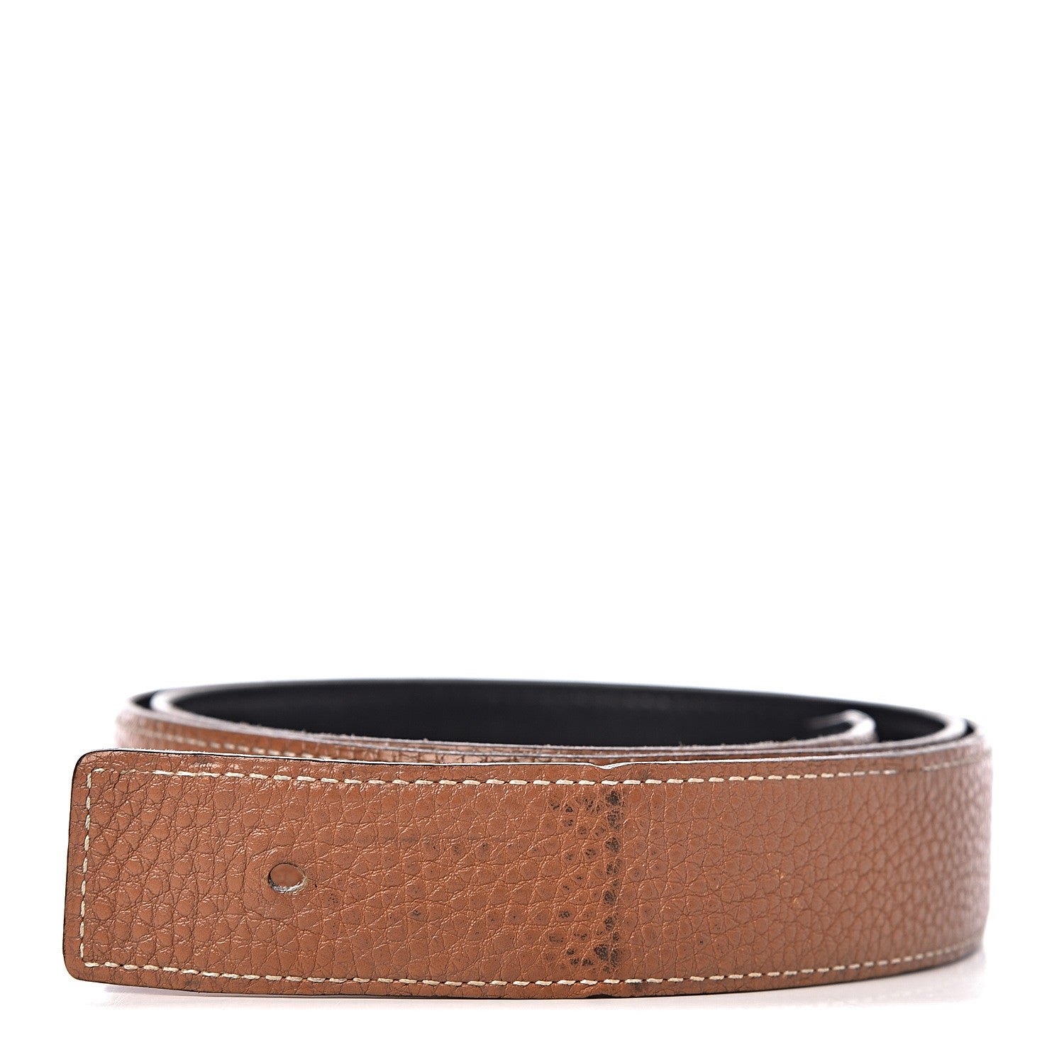 Hermes Box Togo 32mm Belt Strap 85 Black Gold 1 of 10