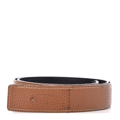 Hermes Box Togo 32mm Belt Strap 85 Black Gold 1 of 10