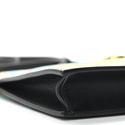 Versace Vitello Baroque Print Wristlet Pouch Black Multicolor 8 of 9