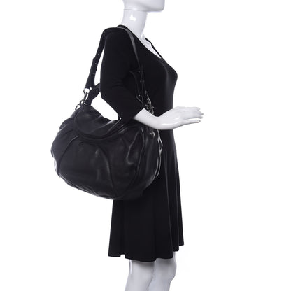 Gucci Pebbled Calfskin Medium Icon Bit Shoulder Bag Black 2 of 11