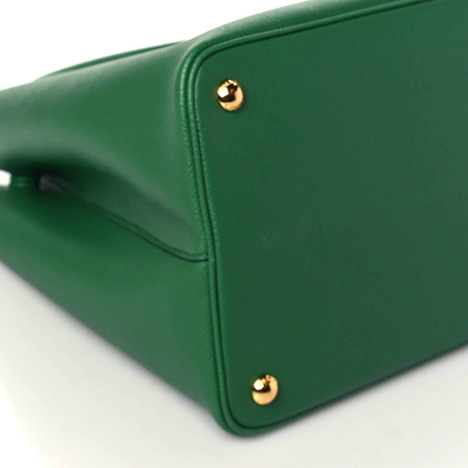 Prada Saffiano Cuir Medium Double Bag Verde 9 of 10