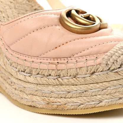 Gucci Nappa Matelasse GG Marmont Ankle Wrap Platform 35/120mm Espadrille Wedges 39 Skin Rose 12 of 15