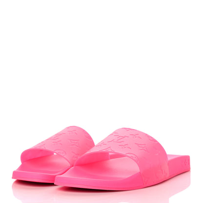 Louis Vuitton Rubber Embossed Monogram Mens Waterfront Mules 11 Pink 3 of 8