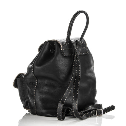 Fendi Calfskin Romano Selleria Drawstring Backpack Brown 3 of 6