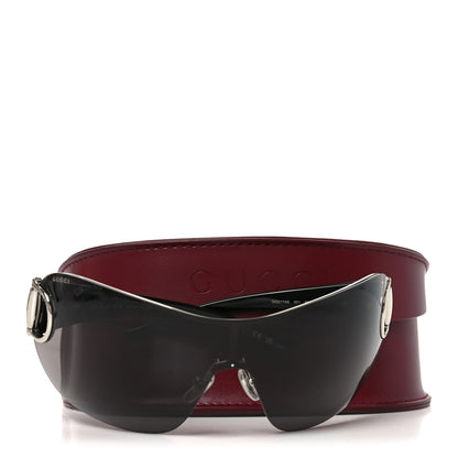 Gucci Metal Horsebit Frameless Mask Sunglasses GG2174S Black Silver 8 of 8