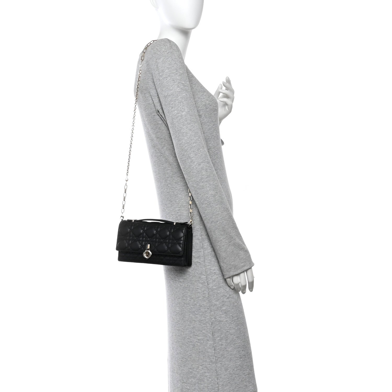 Christian Dior Lambskin Cannage Mini My Dior Bag Black 2 of 11