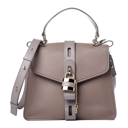 Chloe Shiny Grained Calfskin Medium Aby Day Shoulder Bag Motty Grey 1 of 12