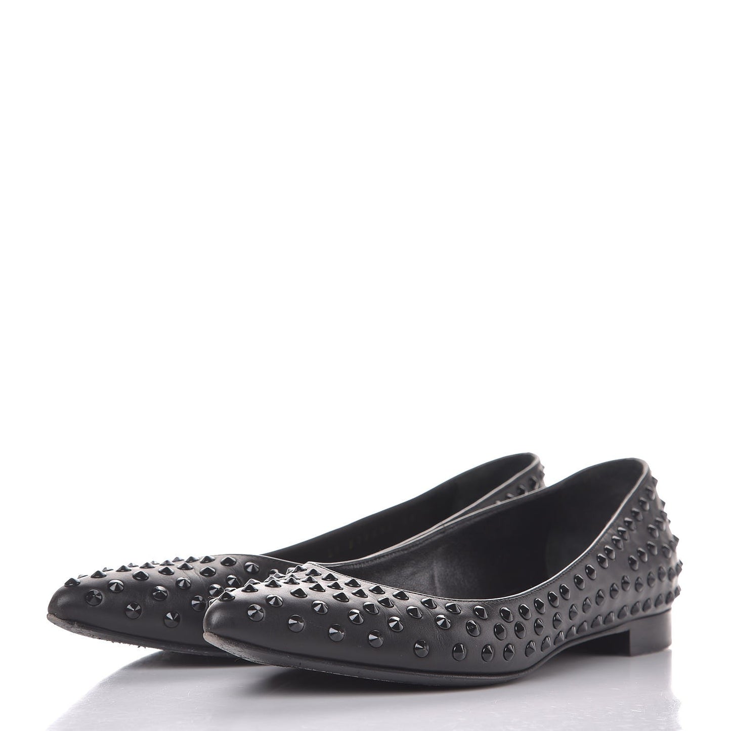 Calfskin Studded Paris Ballerina Flats 37 Black