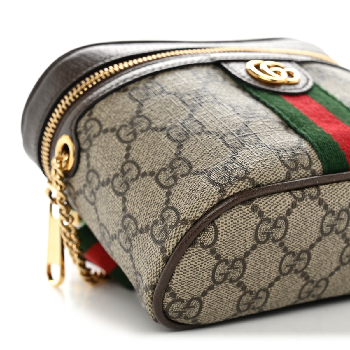 Gucci GG Supreme Monogram Textured Dollar Calfskin Web Ophidia Belt Bag 95 38 Beige Ebony New Acero 9 of 11