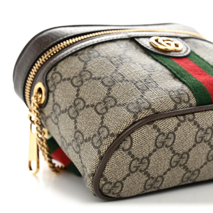 Gucci GG Supreme Monogram Textured Dollar Calfskin Web Ophidia Belt Bag 95 38 Beige Ebony New Acero 9 of 11