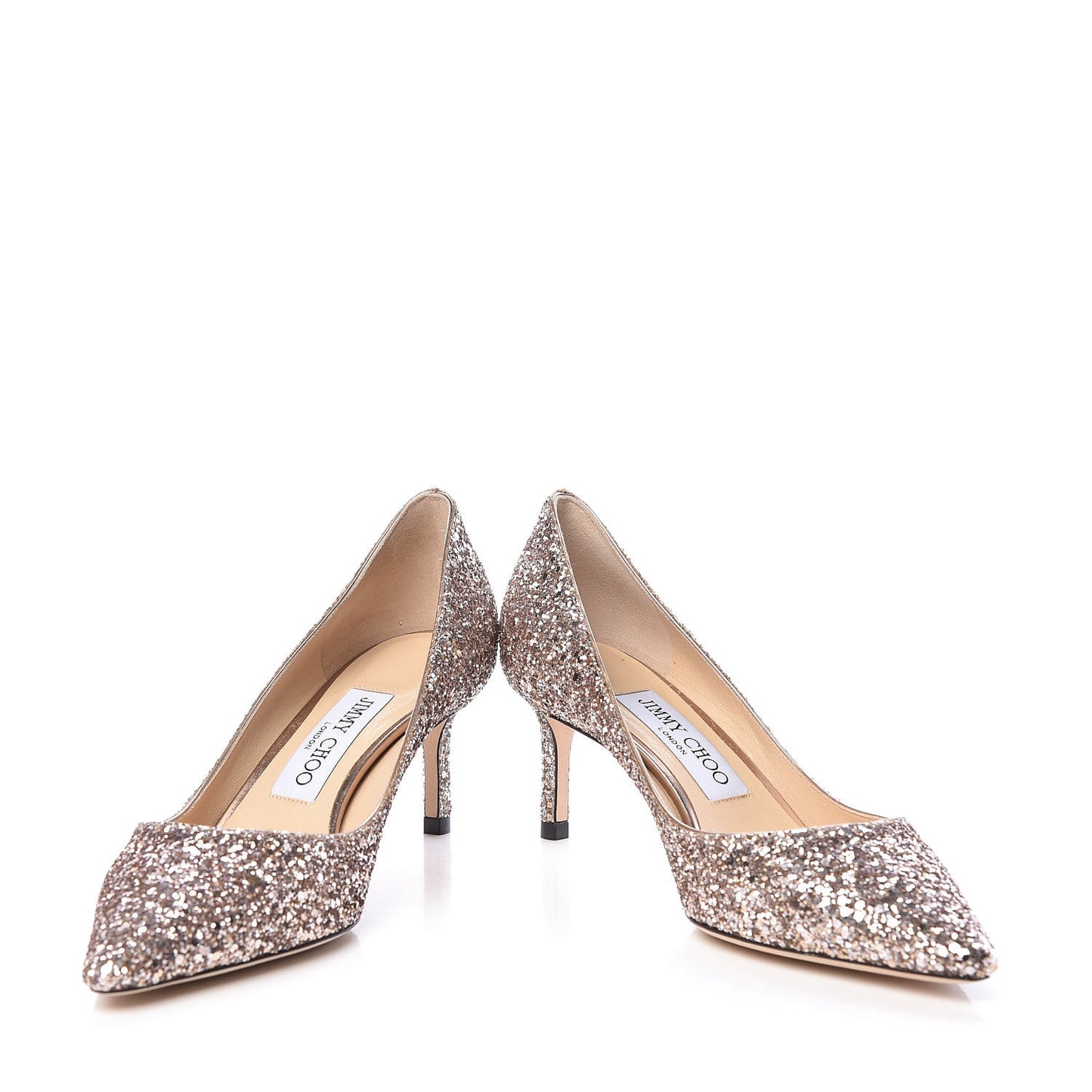 Glitter Pointy Toe Romy 60 Pumps 36.5 Ballet Pink