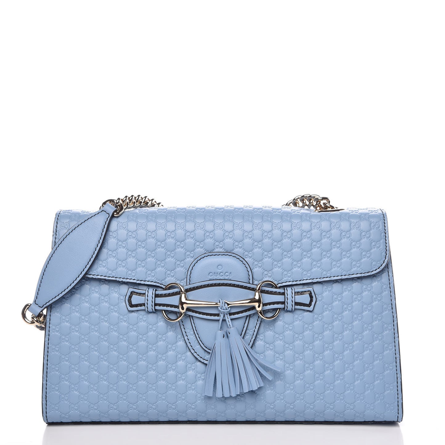 Microguccissima Medium Emily Chain Shoulder Bag Mineral Blue