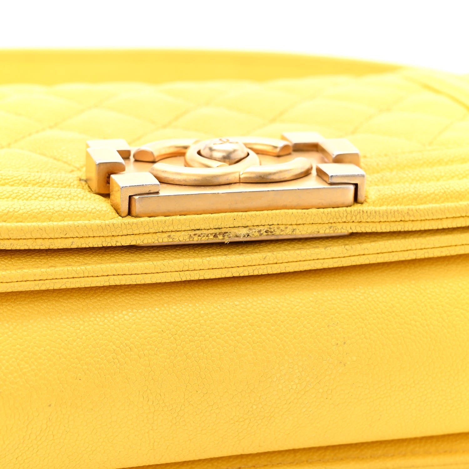 Chanel Caviar Quilted Small Boy Flap Yellow 15 of 17