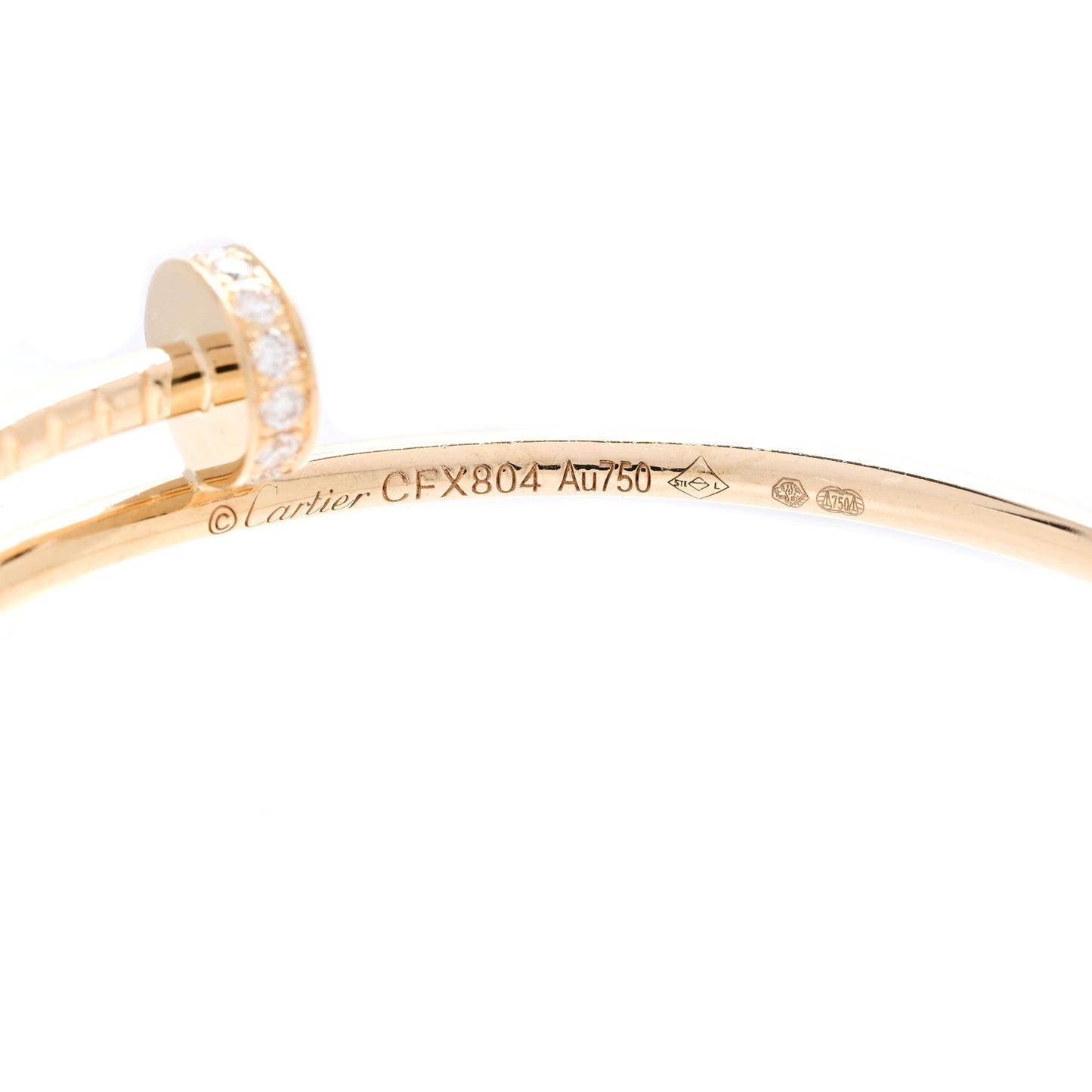 18K Yellow Gold Diamond Juste Un Clou Hoop Earrings