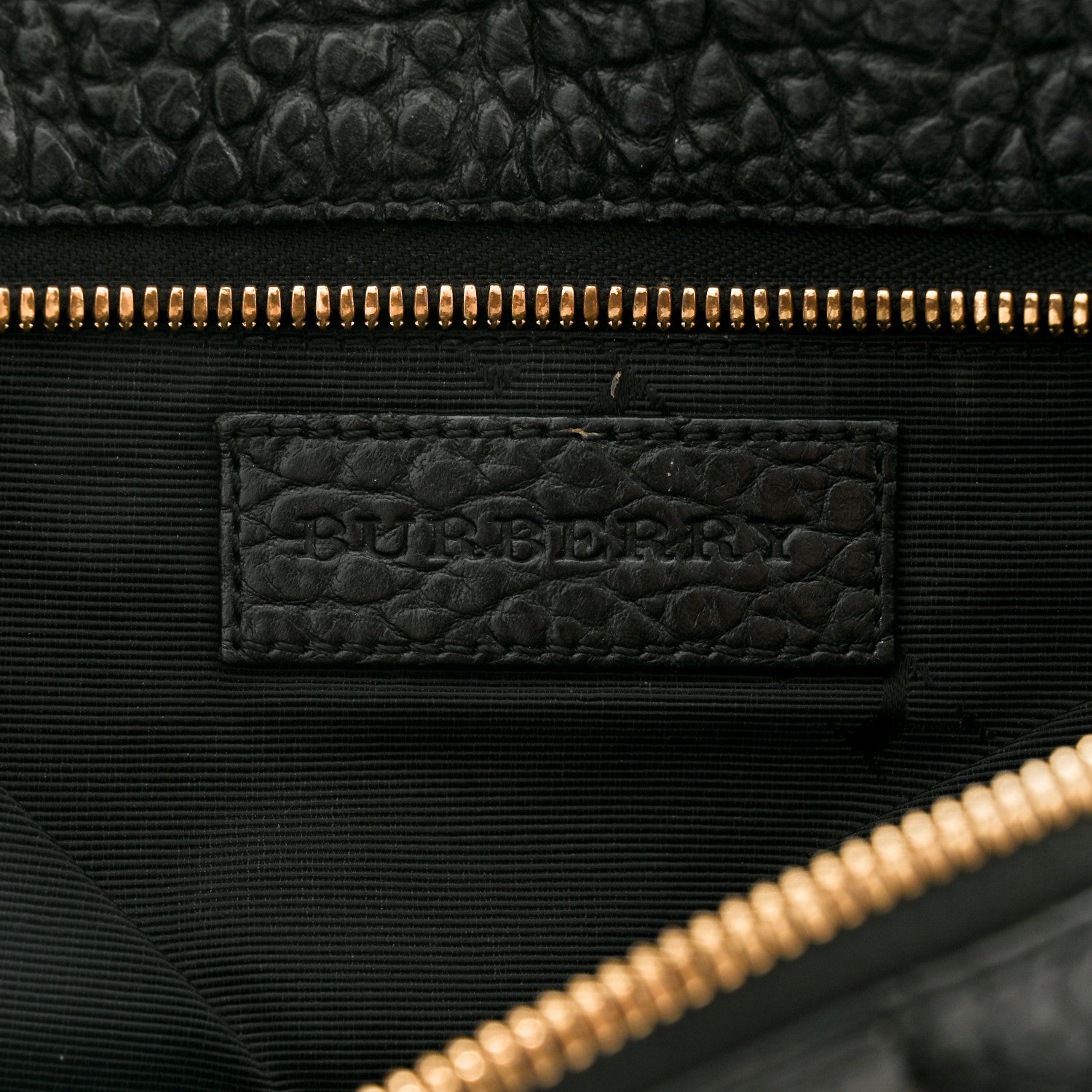 Burberry Signature Grain Calfskin Check Embossed Medium Balmoral Clutch Bag Black 6 of 16