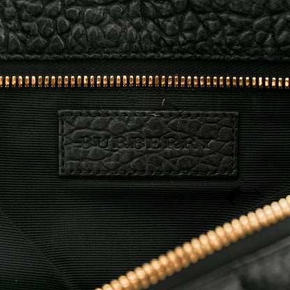 Burberry Signature Grain Calfskin Check Embossed Medium Balmoral Clutch Bag Black 6 of 16