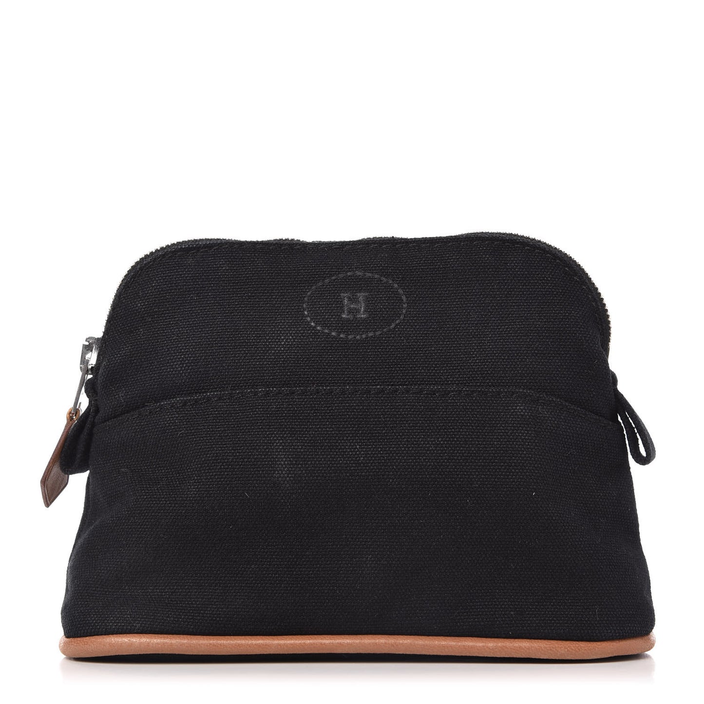 Cotton Canvas Mini Bolide Travel Cosmetic Pouch Black