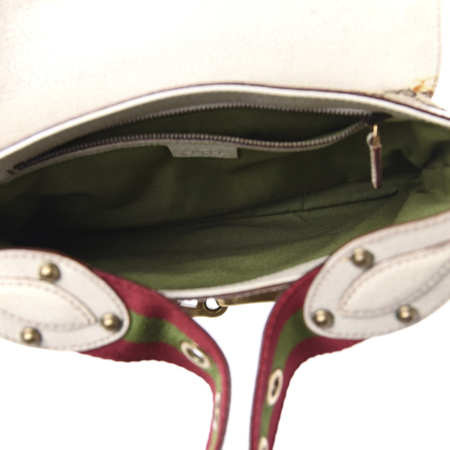 Monogram Studded Pelham Runway Flap Bag White