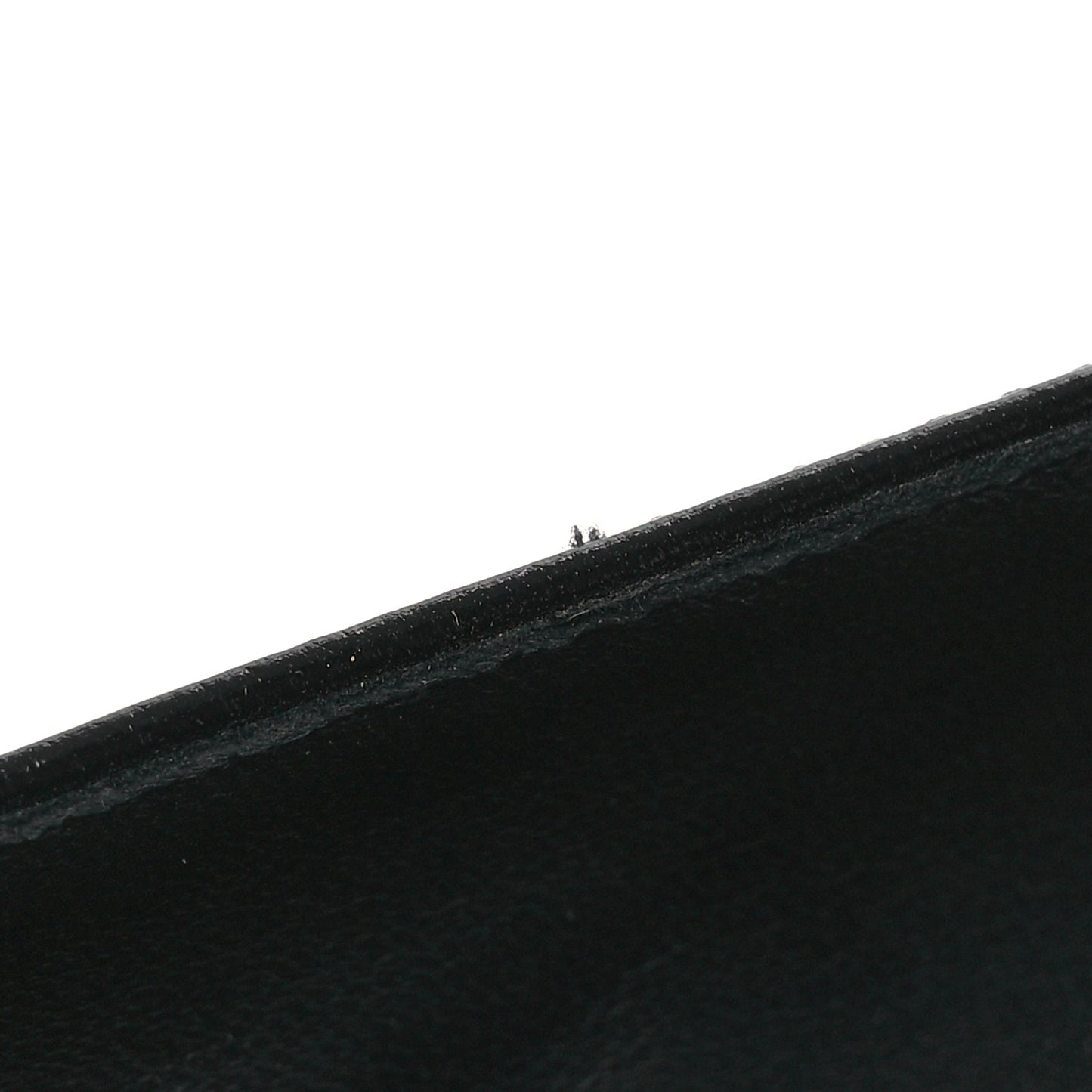 Shiny Lambskin Grosgrain Pearl Mary Jane Flats 37.5 Black