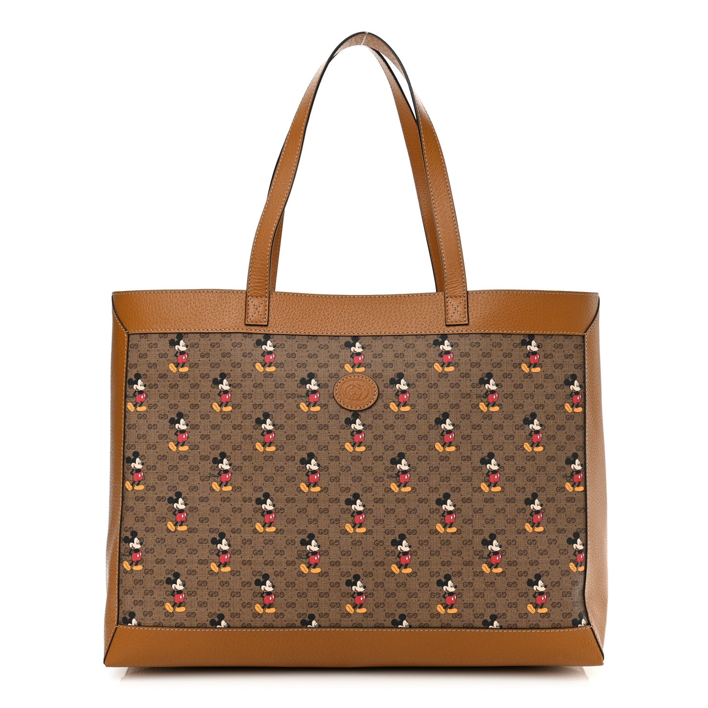 X DISNEY Mini Vintage GG Supreme Monogram Mickey Mouse Large Shopping Tote Beige Vintage Sun Oil