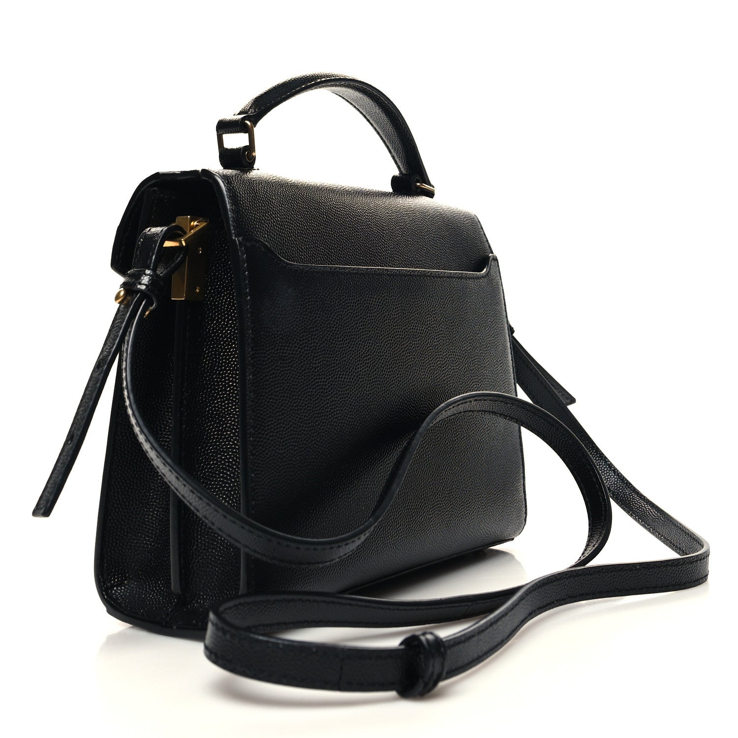 Saint Laurent Grain de Poudre Mini Classic Monogram Cassandra Top Handle Black 3 of 10