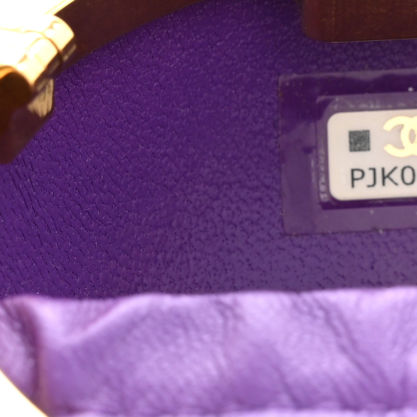Lambskin CC Minaudiere Sphere Chain Clutch Purple