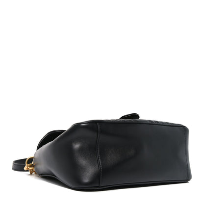 Gucci Calfskin Matelasse Small GG Marmont Top Handle Shoulder Bag Black 4 of 10