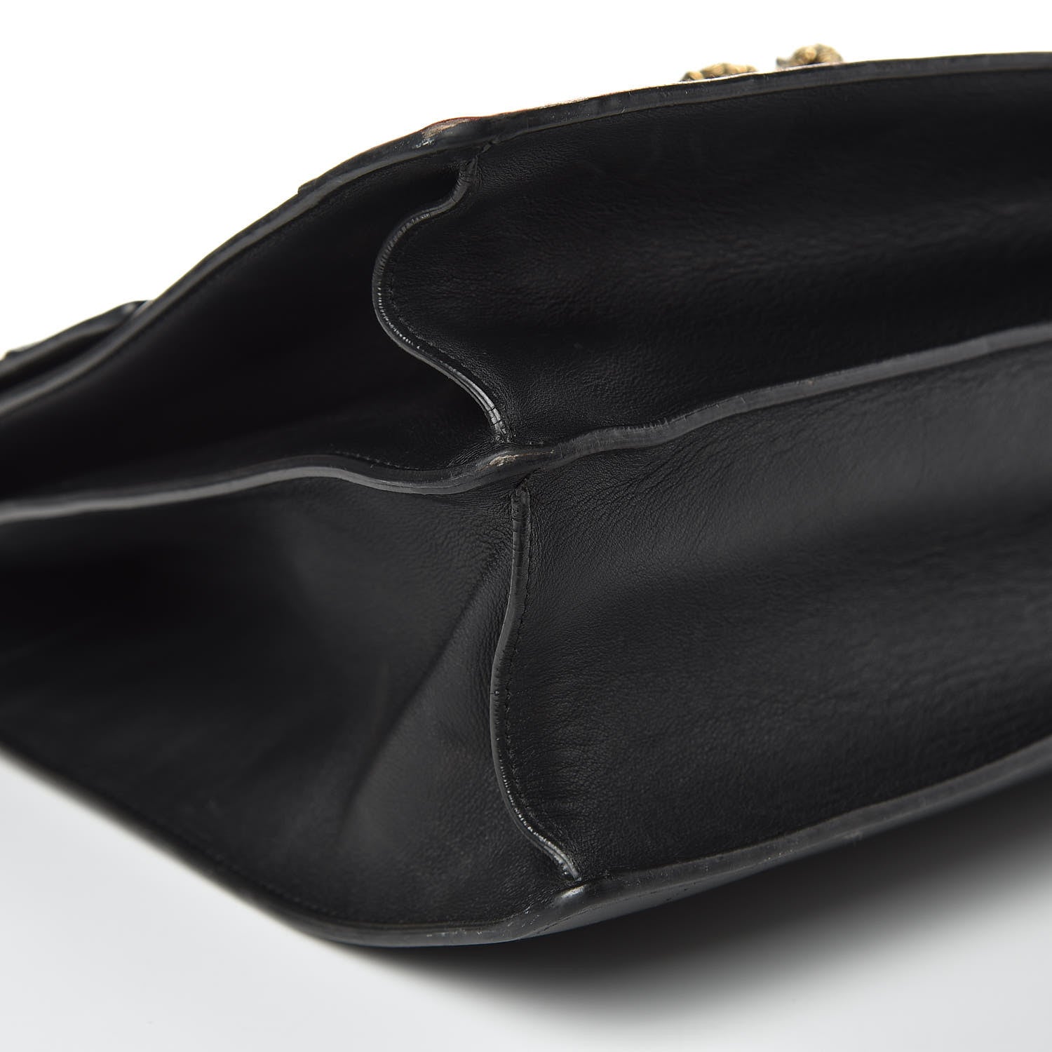 Gucci Calfskin Bamboo Web Large Dionysus Top Handle Bag Black Bright Evergreen Hibiscus Red 11 of 21