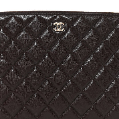 Chanel Caviar Quilted Medium Cosmetic Case Brown 8 of 11