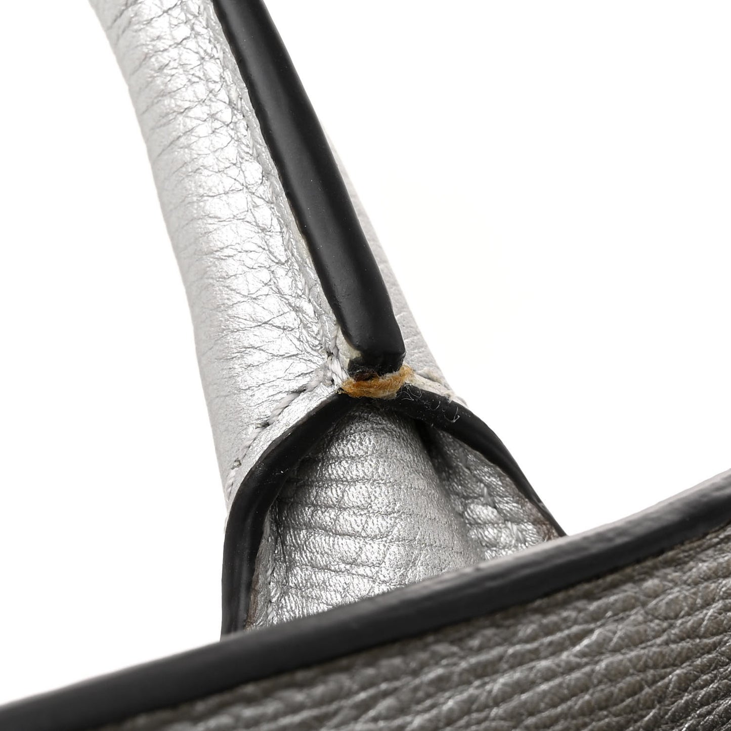 Metallic Grainy Calfskin House Check Medium Banner Tote Silver