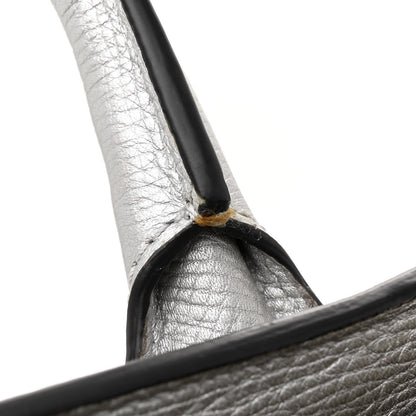 Burberry Metallic Grainy Calfskin House Check Medium Banner Tote Silver 13 of 13