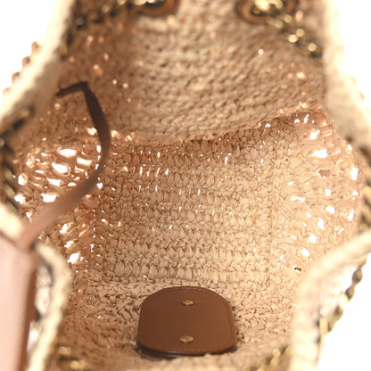 Saint Laurent Raffia Calfskin Joe Mini Bucket Bag  Natural Brick 5 of 9