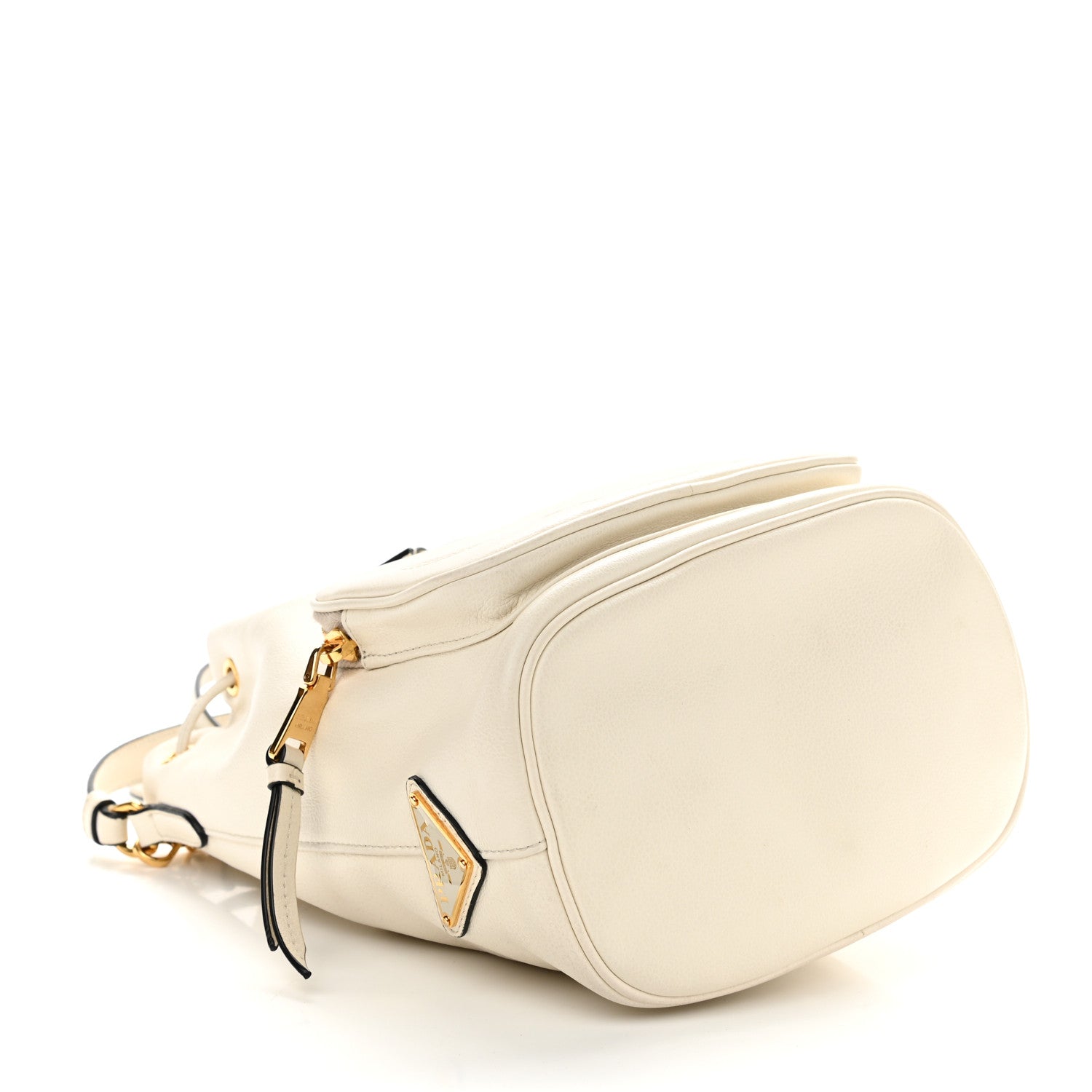 Prada Glace Calfskin Logo Mini Bucket Crossbody Bag White 4 of 10