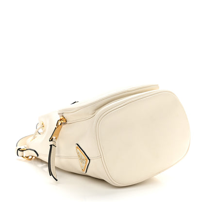 Prada Glace Calfskin Logo Mini Bucket Crossbody Bag White 4 of 10