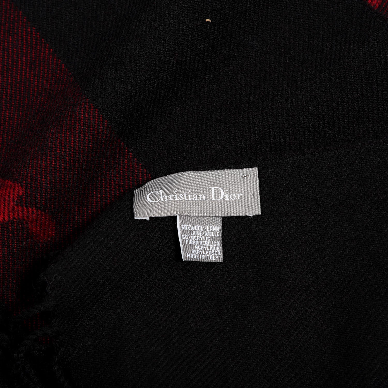 Christian Dior Wool Acrylic Logo Scarf 3 of 3