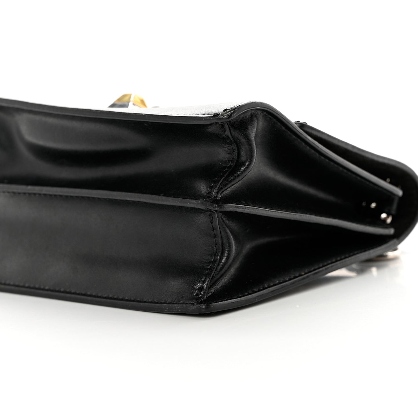 Vitello Liberty Lucido Metal Monster Eyes Studded Small Kan I Shoulder Bag Black