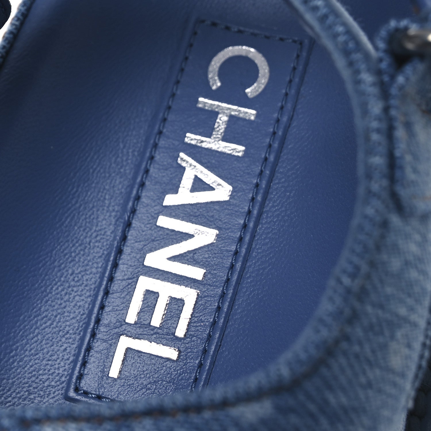 Chanel Printed Denim CC Dad Sandals 37.5 Light Blue 11 of 13