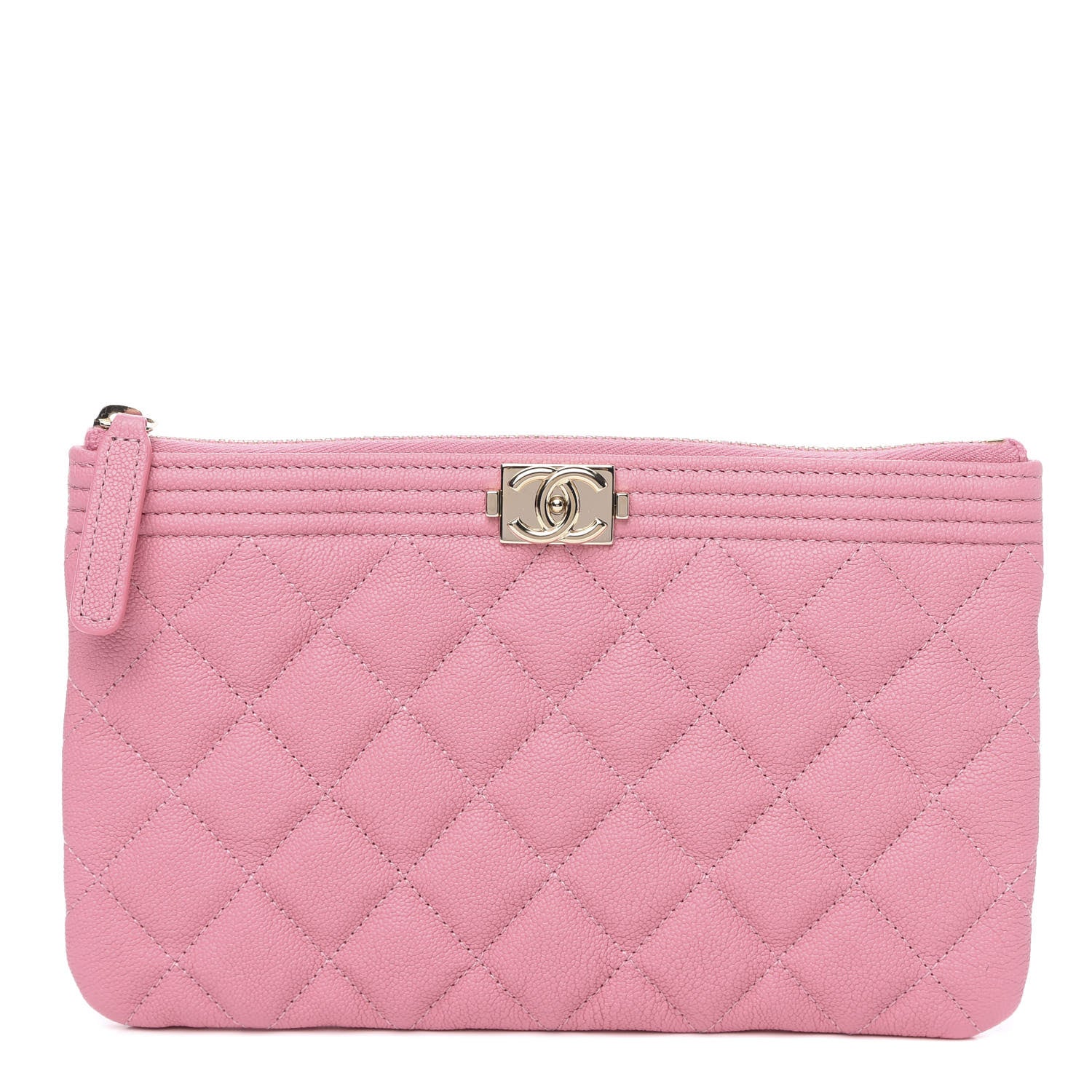 Chanel Caviar Quilted Zipped Boy Pouch Pink 1 of 8
