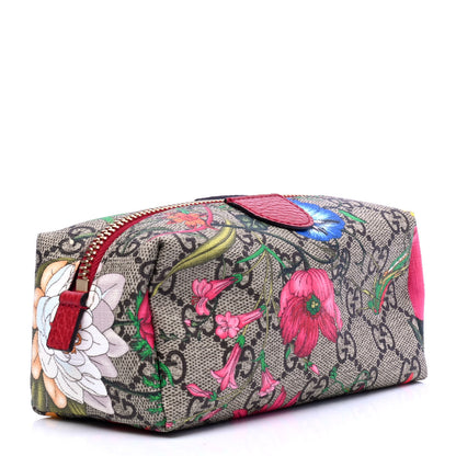 Gucci Soft GG Supreme Monogram Flora Calfskin Small Ophidia Cosmetic Case Beige Ebony Multicolor Rosso 2 of 4